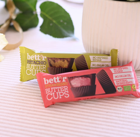 Bio Mix Box Bett'r Nut butter cups with Pistachio and Strawberry